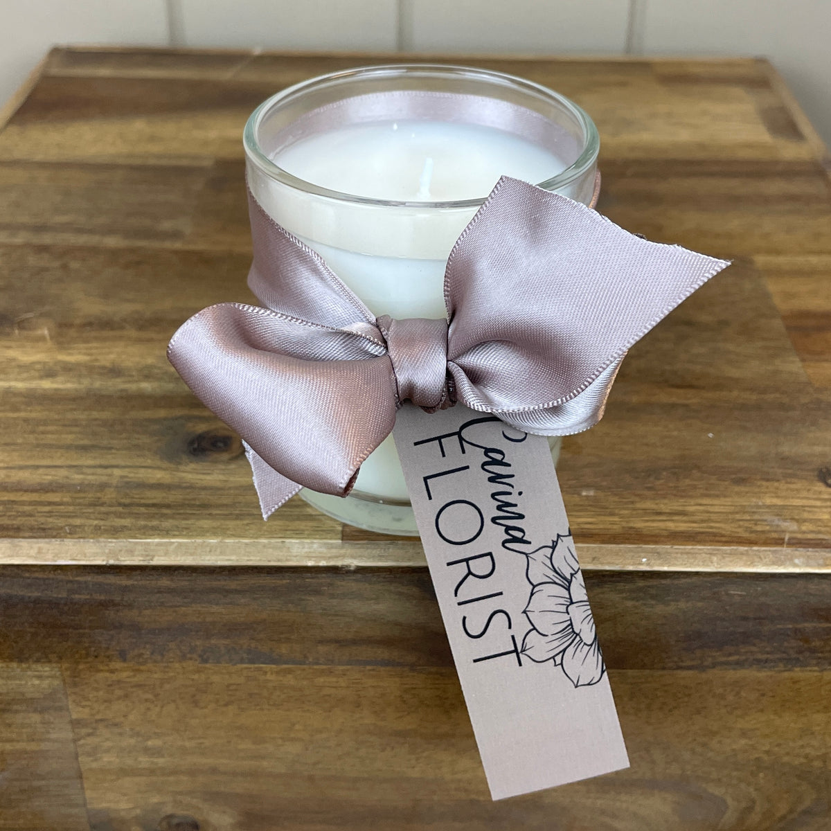 Unscented Candle in Glass Vase