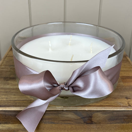 Unscented Candle in Glass Vase