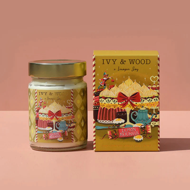 Ivy and Wood Christmas Candle