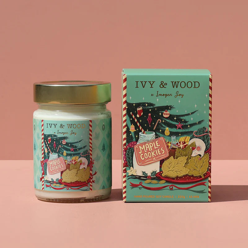 Ivy and Wood Christmas Candle