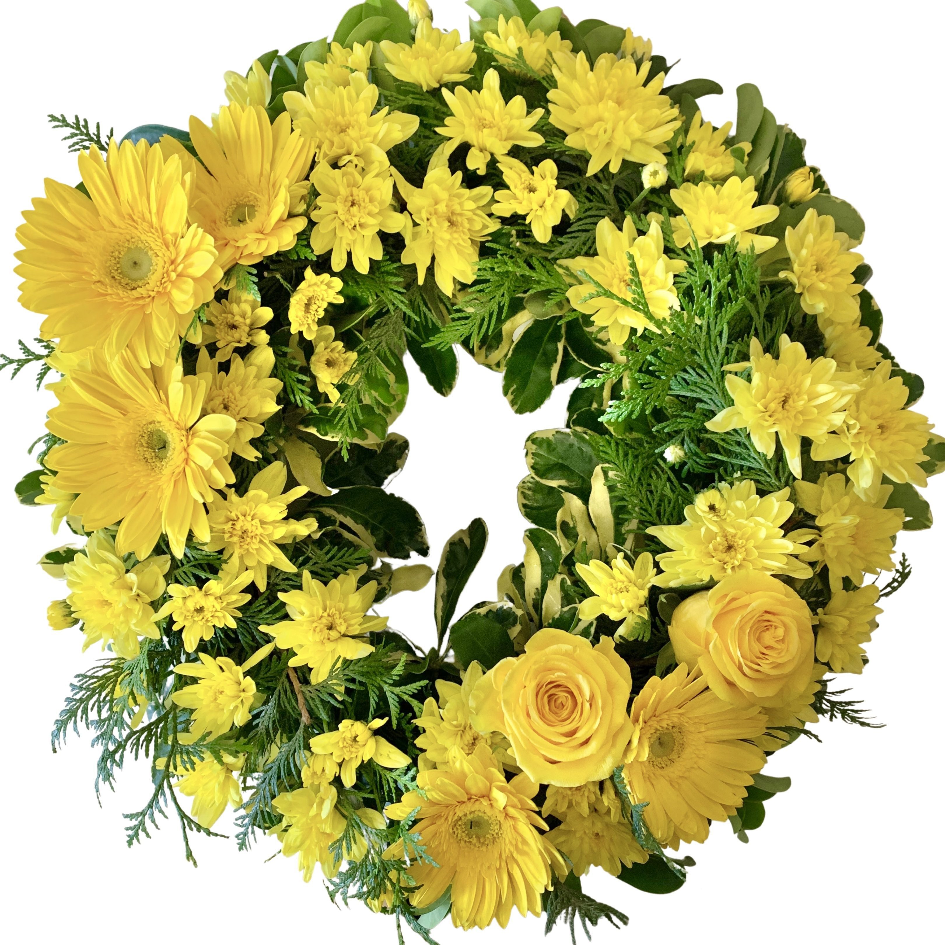 Wreath - Seasonal Blooms in Bright Colours